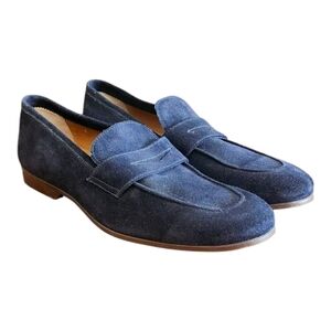NWoB Moassin Rogals Men's Bond 1‎ Navy Blue Suede Loafers Size 9.5